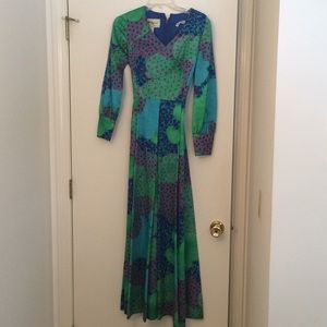 Vintage Tori Richard long sleeve maxi dress